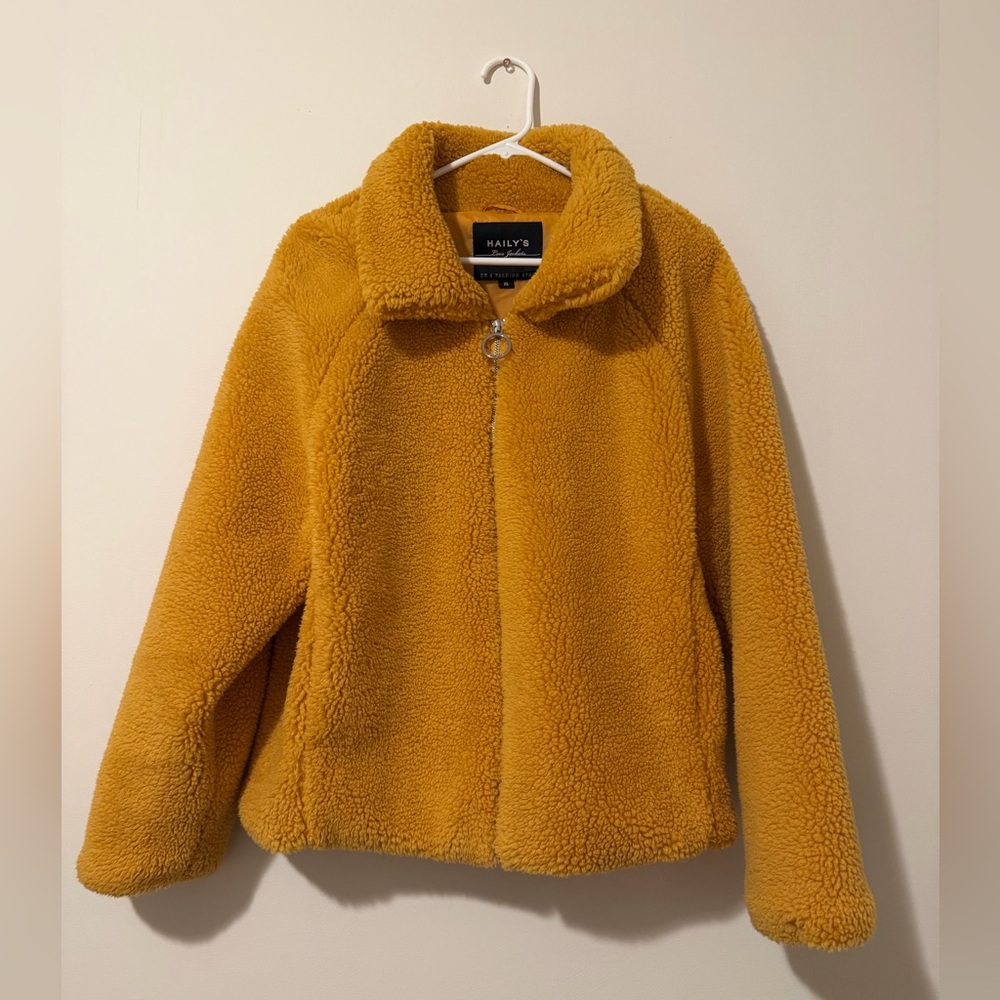 Haily’s Curry Teddy Sherpa Zip Jacket Cozy Fall XL